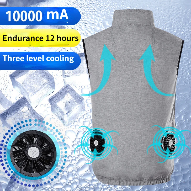 Men Fan Vest USB Charging Camouflage Air Conditioning Clothing Cooling Sport Outdoor Cooling Vest Camping Fishing Summer Jacket