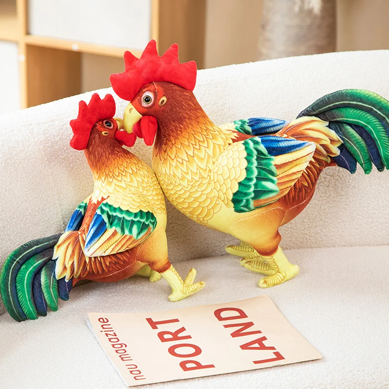 

Simulation Realistic Big Rooster Plush Toy Cartoon Stuffed Animal Cock Plushies Doll Soft Chicken for Girls Kids Gift Home Decor