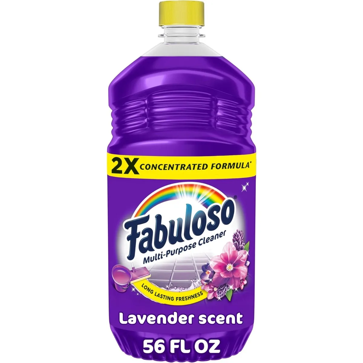 Limpiador Multiusos y Limpiador de Pisos Fabuloso, 2X Concentrado, Aroma a Lavanda, 56 onzas líquidas