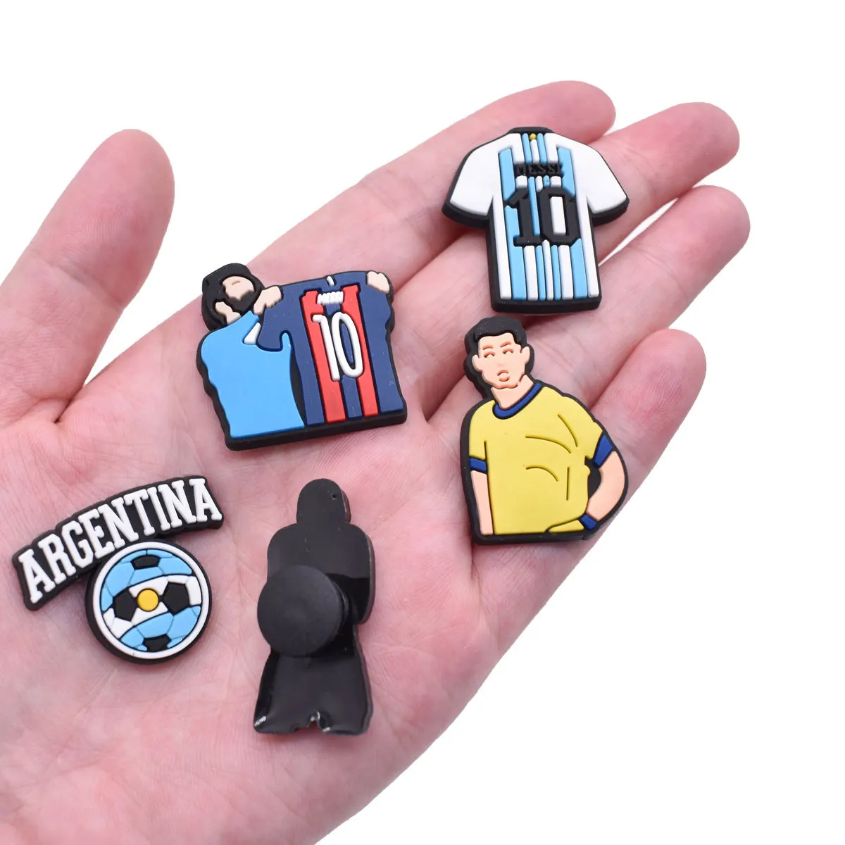 Argentina 10 PVC Football World Champion Charms Shoe Decorations Clogs Sandals Wristband Accessories Women Men Party Gifts