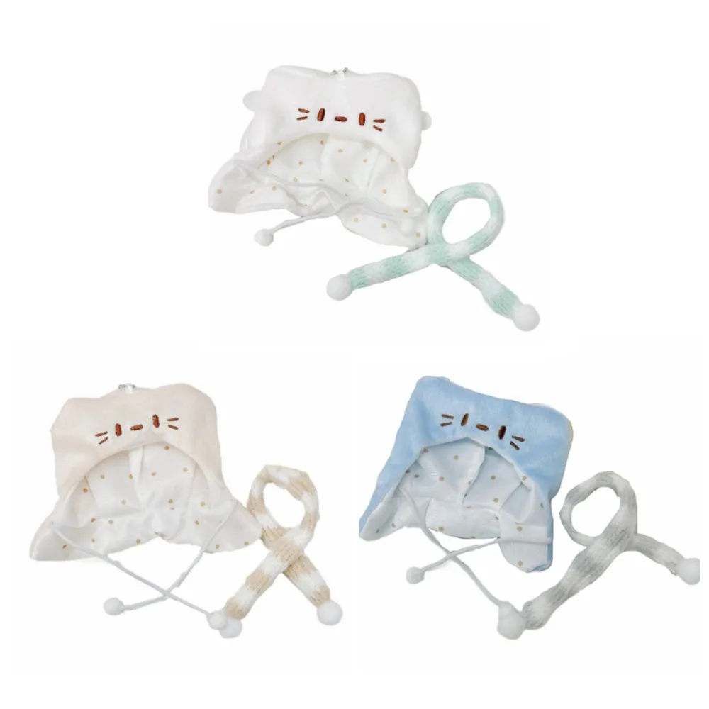 Gatinho manto 10cm roupas de algodão terno cachecol roupas roupa dos desenhos animados bonito vestir-se conjunto presente das crianças