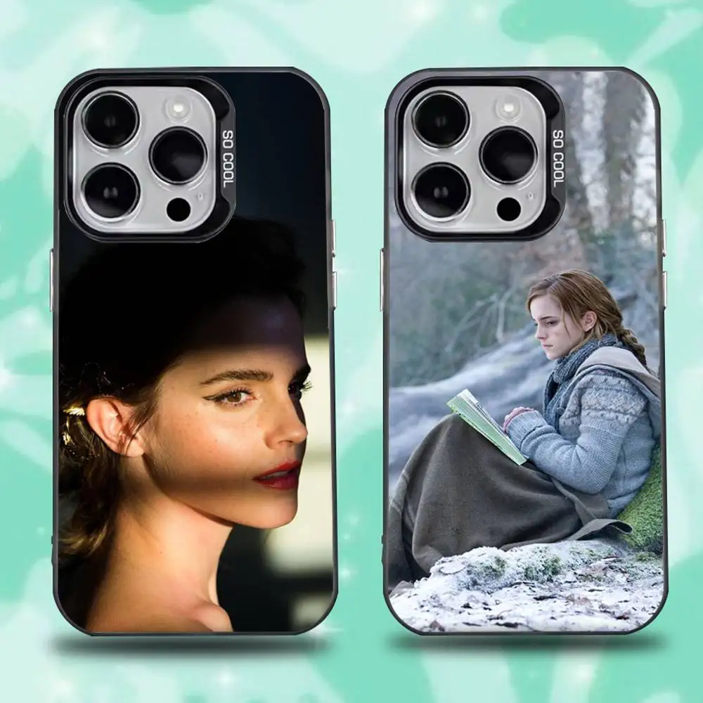 

E-Emma W-Watson Actor Phone Case For iPhone 17,16,15,14,13,12,11,Pro,XS,Max,Plus,Mini,SE4,E Black Matte Shockproof Cover