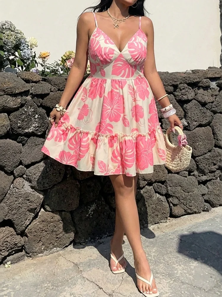 

Wmstar Plus Size Dresses Women Wholesale Flower Print Elegant Stretchable Long Sleeved Fitted Dress Loose Bottom Printed Pattern
