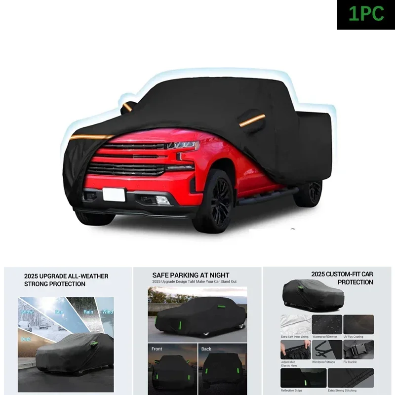 

Crew Cab 6.6ft Bed Custom Outdoor Waterproof Car Cover Waterproof All Weather Pickup Truck Cover For Chevrolet Silverado 1500