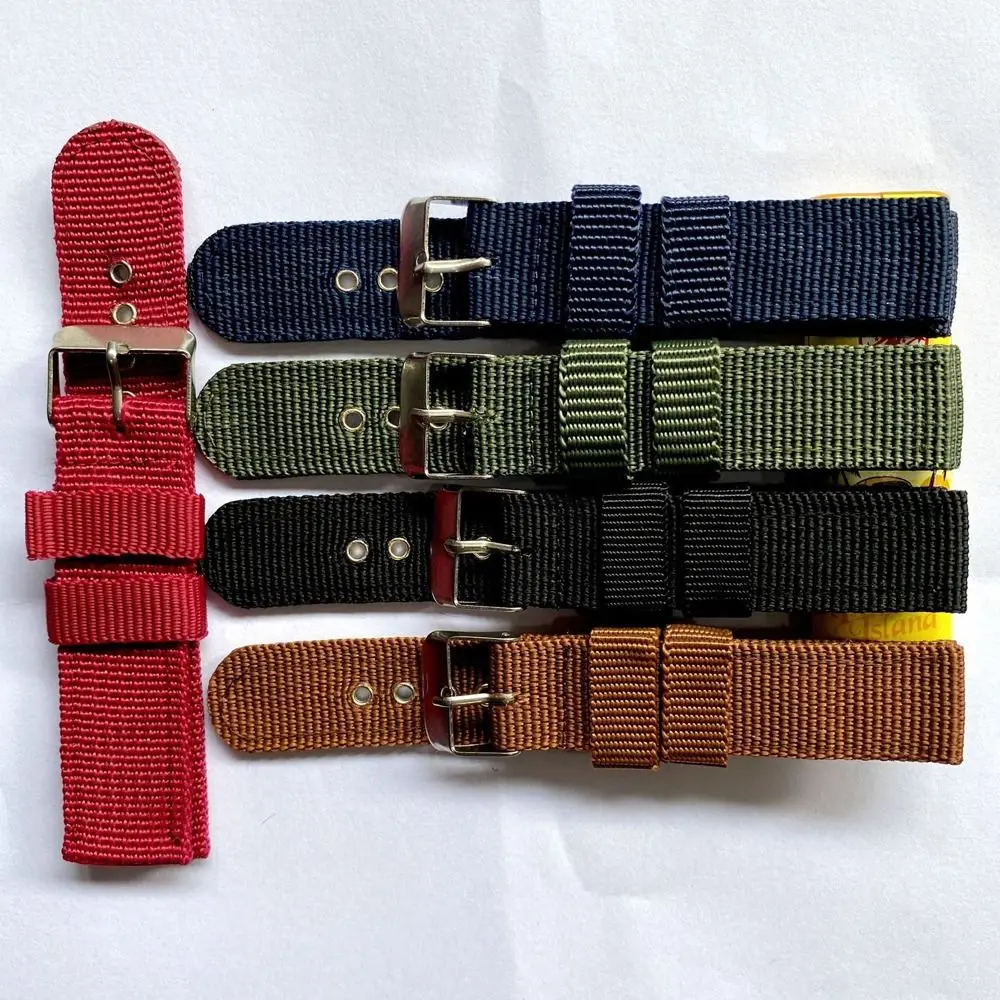 Men Women Nylon Canvas Strap Universal Sports Pin Buckle Replacement Watchband Watch WristBand Watch Accessories