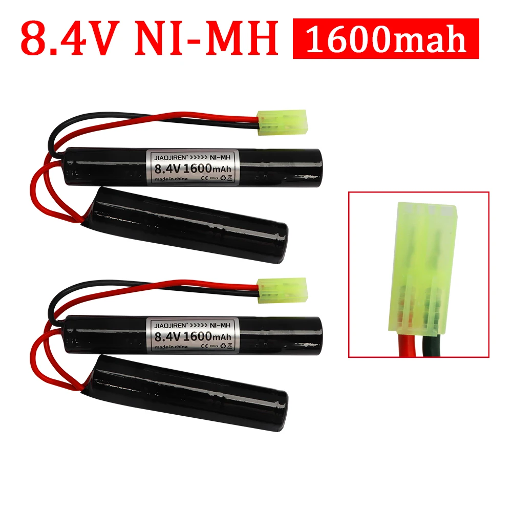 Batteria Airsoft da 8,4 V 1600 mAh per parti di fucile H VFC HK416 CQB Batteria da Nunchuck a farfalla NIMH da 8,4 V con connettore Mini Tamiya