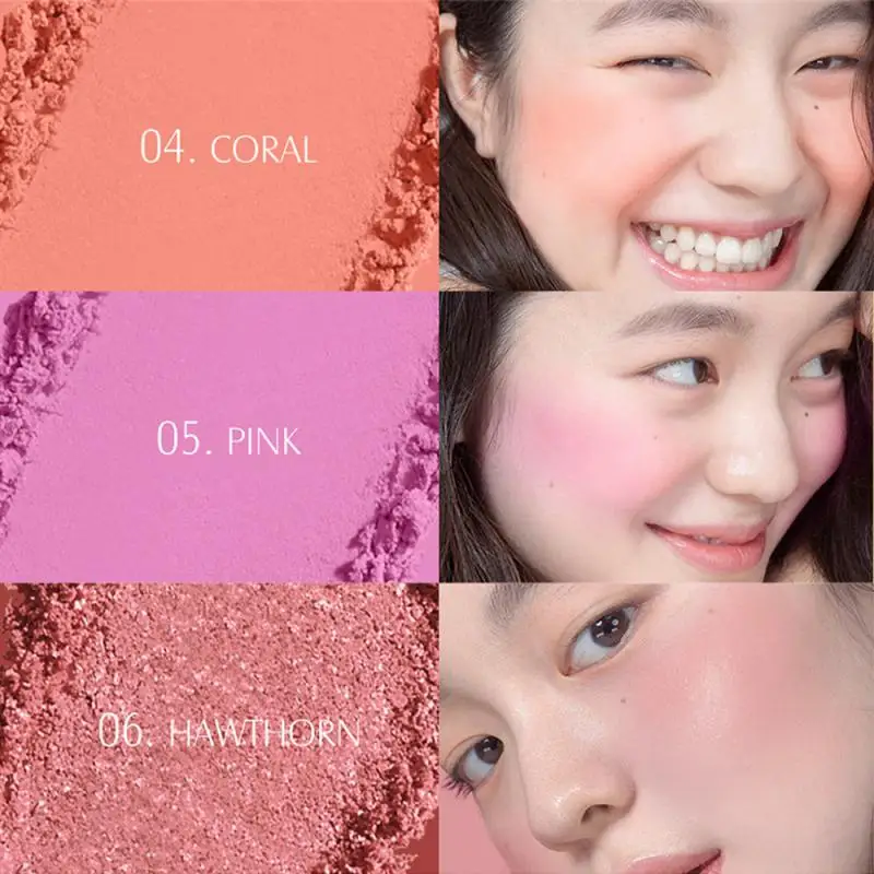 Monochrome Silky Smooth Matte Blush Natural Trim Face Contouring Shadow Powder Rouge Enhance Complexion Makeup Lip Cosmetics