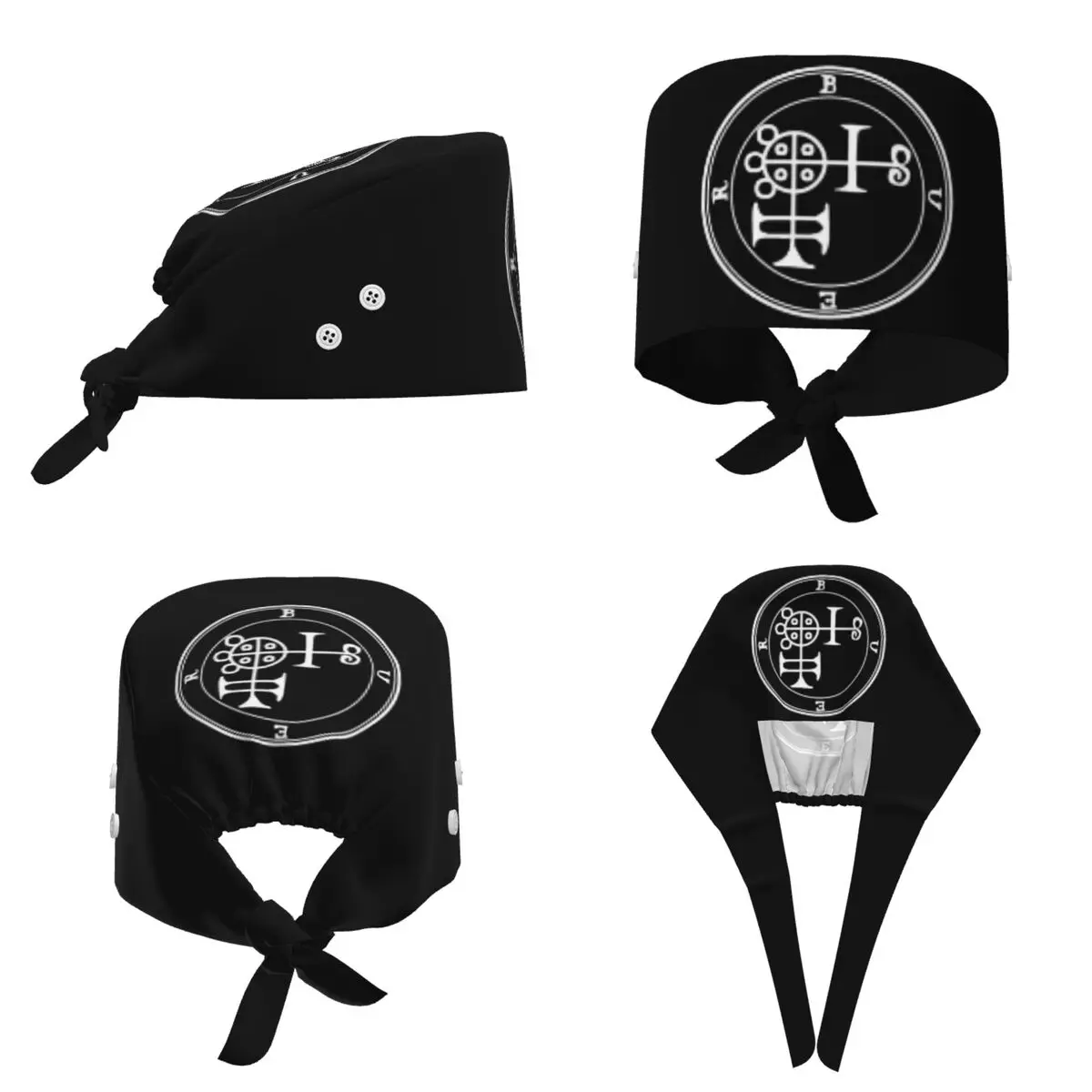 Demon Buer Seal Scrub Hat Doctor Working Surgical Cap Men Women Adjustable Nursing Caps for Dentist