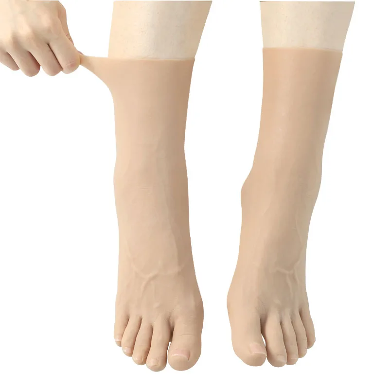 High Simulation Hot Selling Full Length Shoe-like Wear-resistant Silicone Prosthetic Foot Cover for Disabled Person