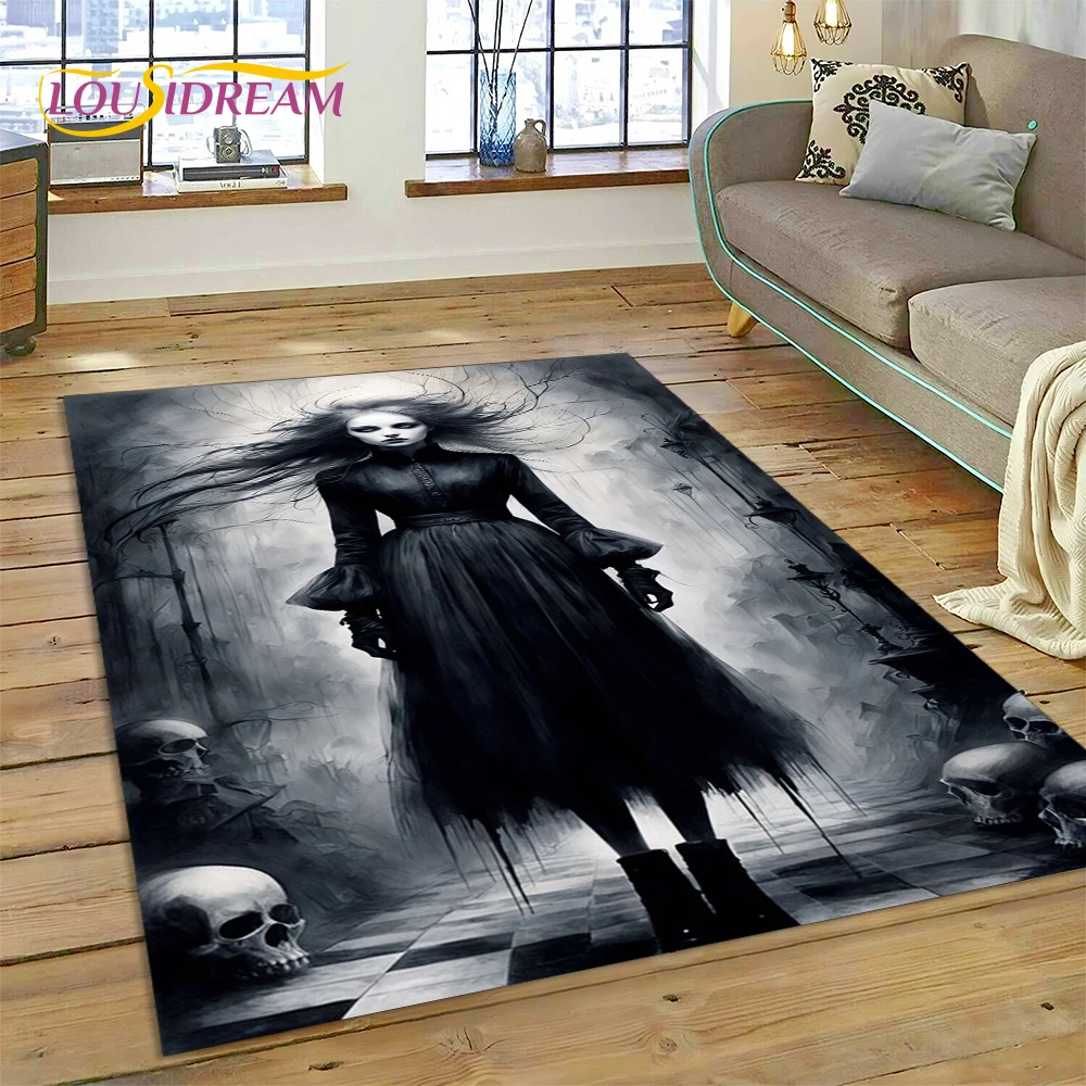 27 Style Gothic Horror Character Skull Ghost Spirit Carpet Rug for Bedroom Living Room Home Sofa Decoration,kids Decor Floor Mat