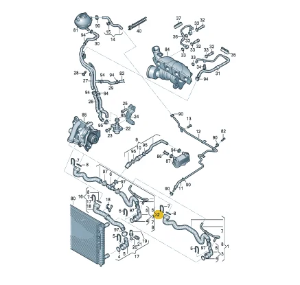 2.0 Automatic  Car Engine Coolant Hose Pipe For VW Scirocco Eos Beetle  Skoda Octavia 1Z  Superb 1K0122101LA   1K0122101JP
