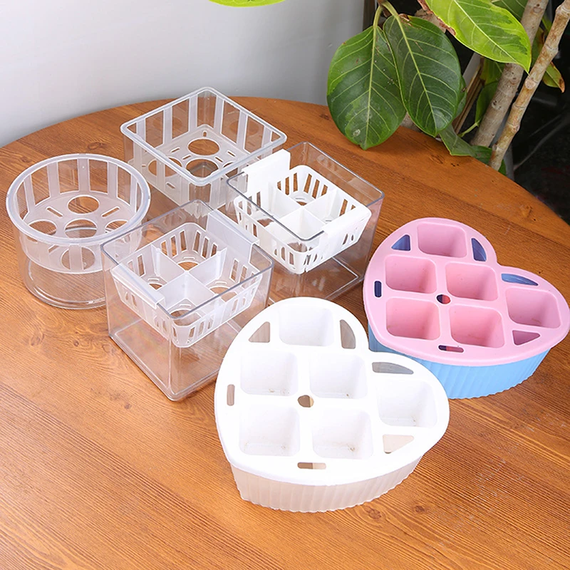 

1 шт. Прозрачный самополивающийся горшок для растений, двухслойный пластиковый цветочный горшок с автоматическим поглощением воды, самополивающийся кашпо