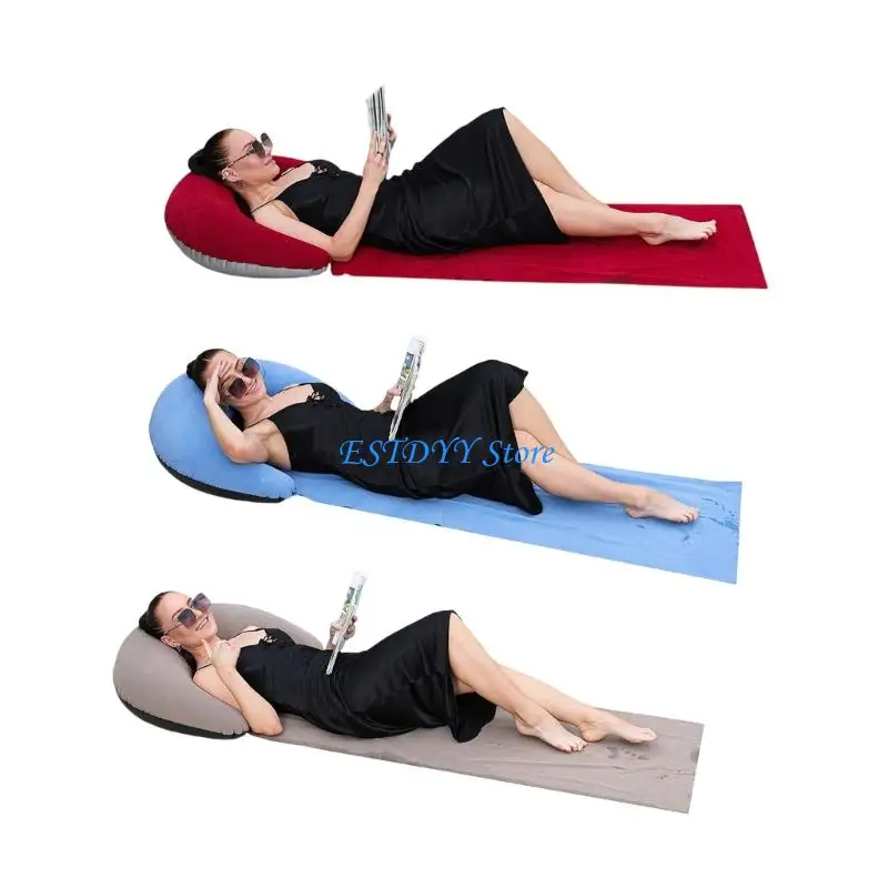 G6DE Inflatable Outdoor Sand Pad Waterproof Blanket Soft Inflatable Beach Mat Portable Back Pillow Cushions Chair Enduring