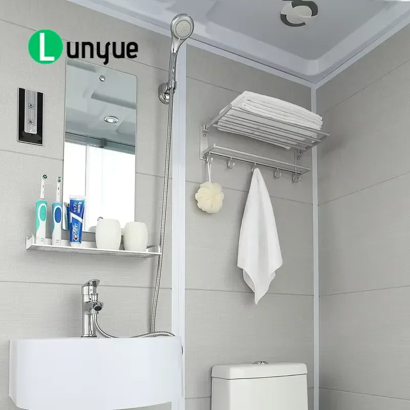 Prefabricated Modular Bathroom Pod Set with Toilet Complete Ready to Install Unit for Hotel Apartment Home Renovation Space