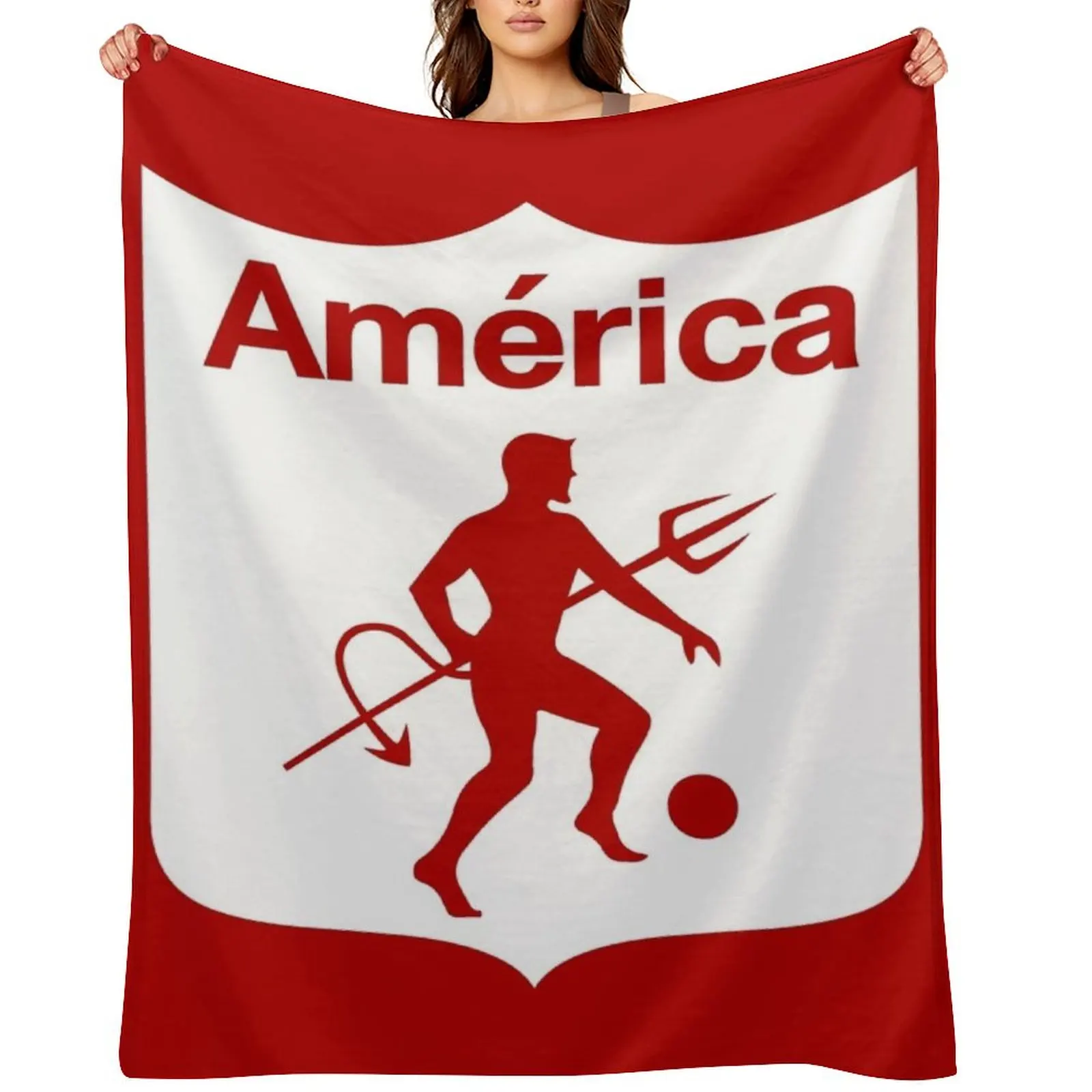 

America de Cali Los Diablos Rojos Los Escarlatas Throw Blanket Bed Fashionable Weighted Warm Blankets