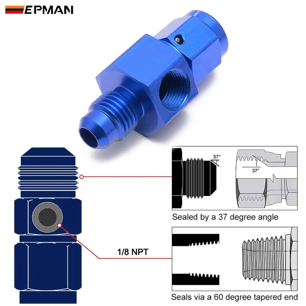 EPMAN 10PCS Blue Aluminum Male 1/8