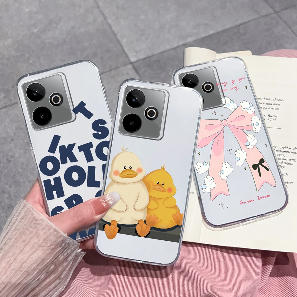 حافظة لهاتف OPPO Realme GT7 GT 7T Panda Puppy Duck مضادة للسقوط ومضادة للصدمات والغبار وواقي هاتف شفاف فريد لهاتف Realme gt7t Capa