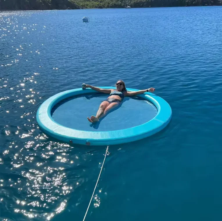 

Round Floating Ring Inflatable Pool sun pad water bed hammock floats Inflatable Water Hammock River Floats Lake Raft for Adults