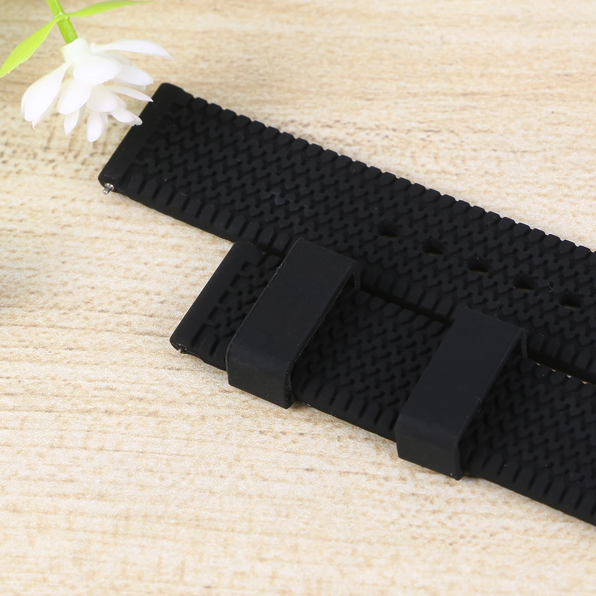

24 Mm Watch Bands Watchband Wristband for Telephone Replacement Black
