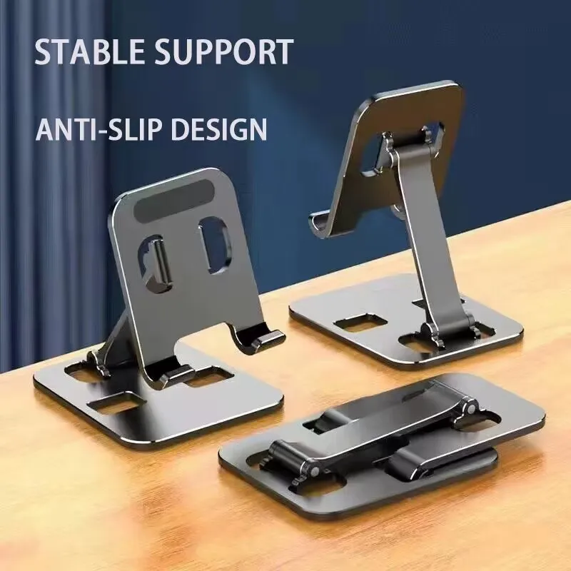 Foldable Titanium Alloy Desktop Mobile Phone Stand For iPad iPhone Smartphone Support Tablet Cell Phone Portable Holder Bracket