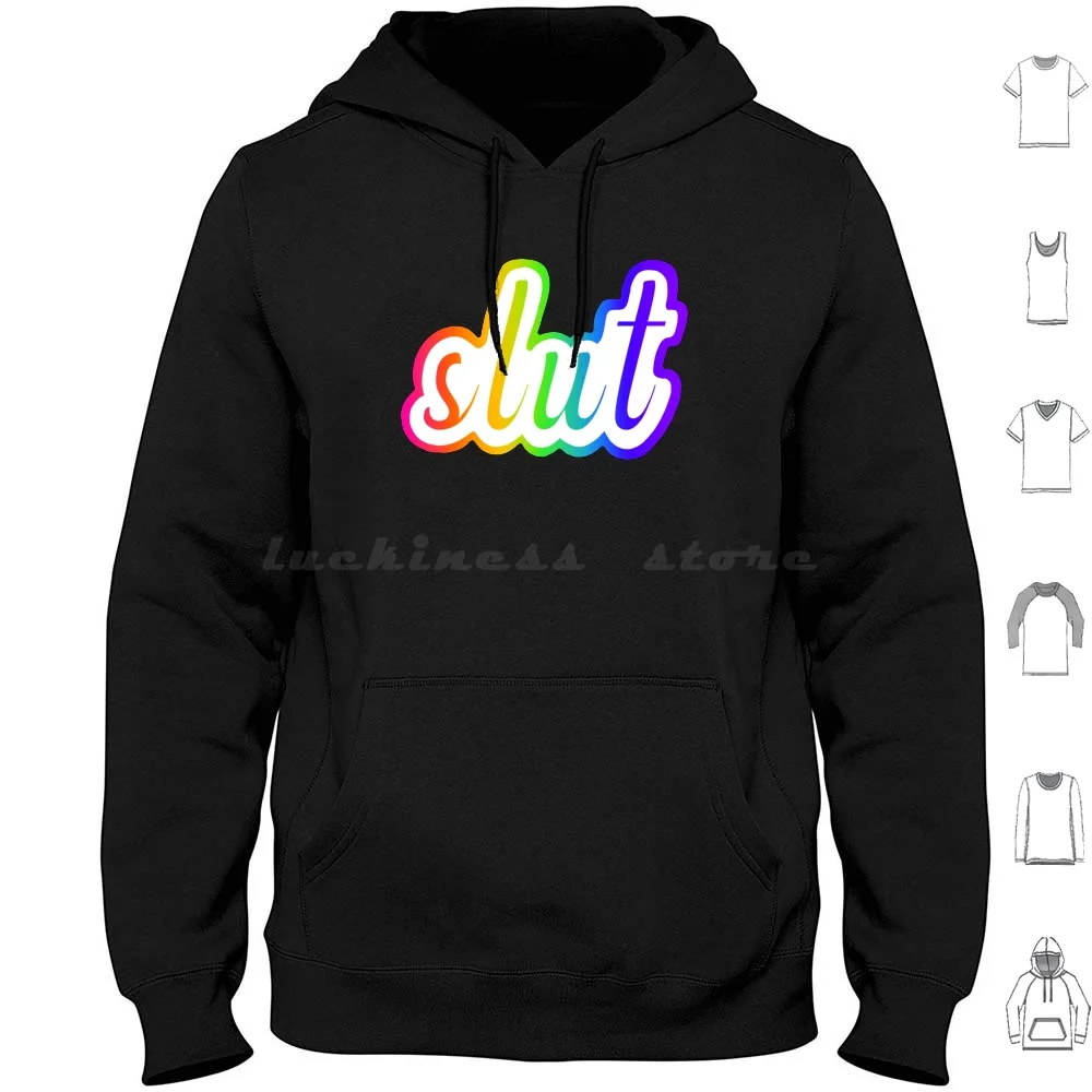 90s Neon Rainbow Hoodie Cotton Long Sleeve 90s Neon Rainbow Cursive Neon Rainbow Nonmonogamy Enm Polyamory Sex