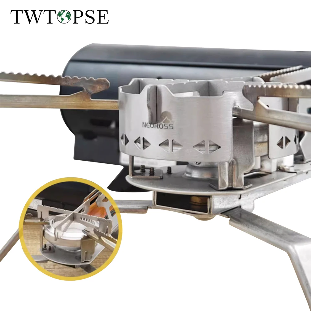 

TWTOPSE Titanium Windshield For Snowpeak GS600 Card Stove With Stand Storage Box 55g Ultra Light Camping Stand Windproof Ring