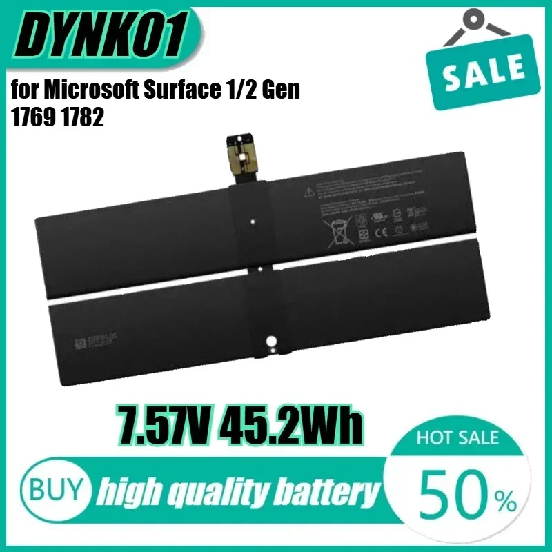 

7.57V 45.2Wh DYNK01 Laptop Battery for Microsoft Surface 1/2 Gen 1769 1782 G3HTA036H