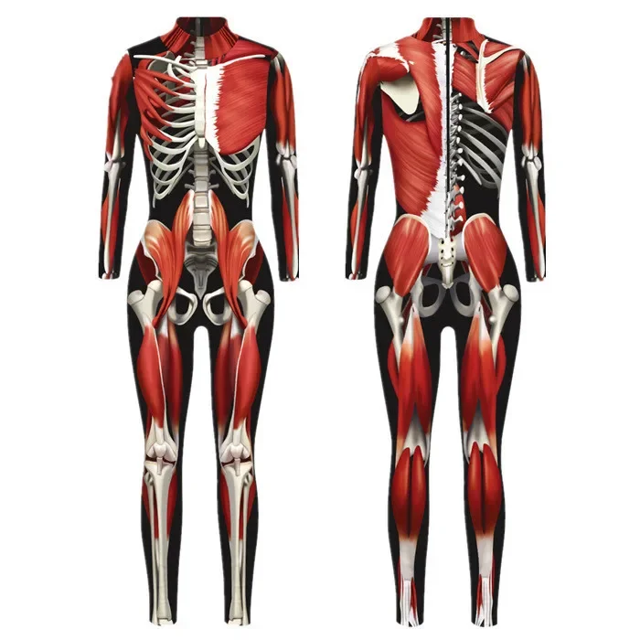 

Unisex Cyber Punk 3D Digital Printing Halloween Party Role Play Outfit Women Men Cosplay Costume Carnival Jumpsuit