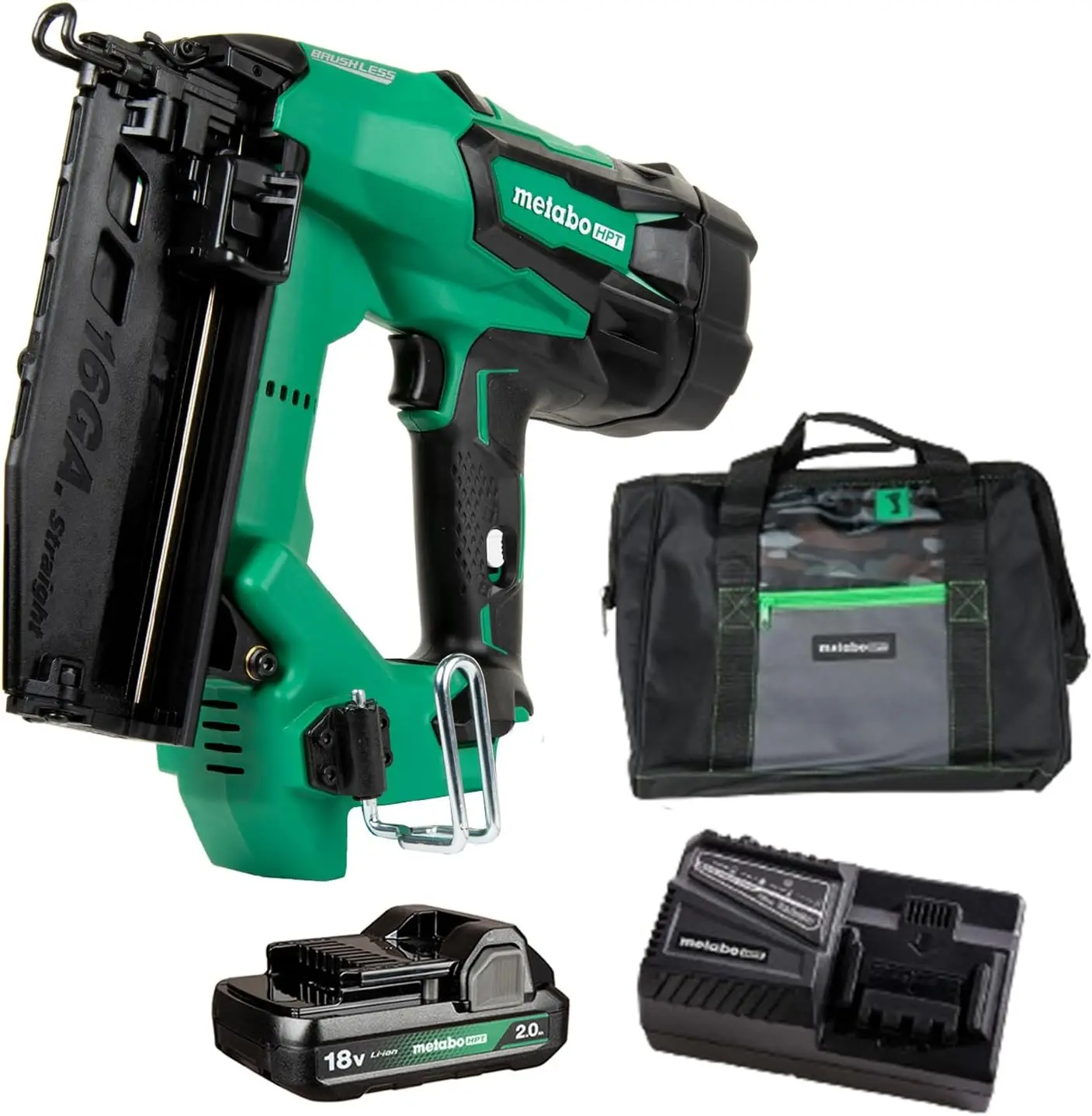 18V MultiVolt™ Straight Cordless Finish Nailer Kit, 16 Gauge Finish Nailer, (1) 18V 2.0Ah Lithium Ion Battery w/Fuel Gauge