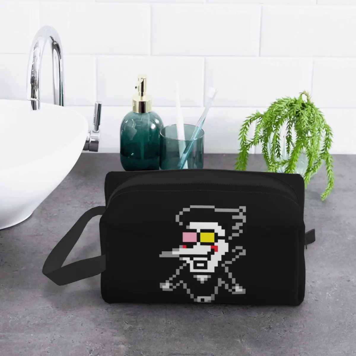 deltarune-capitulo-2-spamto-bolsa-de-maquiagem-organizador-de-cosmeticos-armazenamento-dopp-kit-de-higiene-pessoal-bolsa-de-cosmeticos-estojo-de-lapis