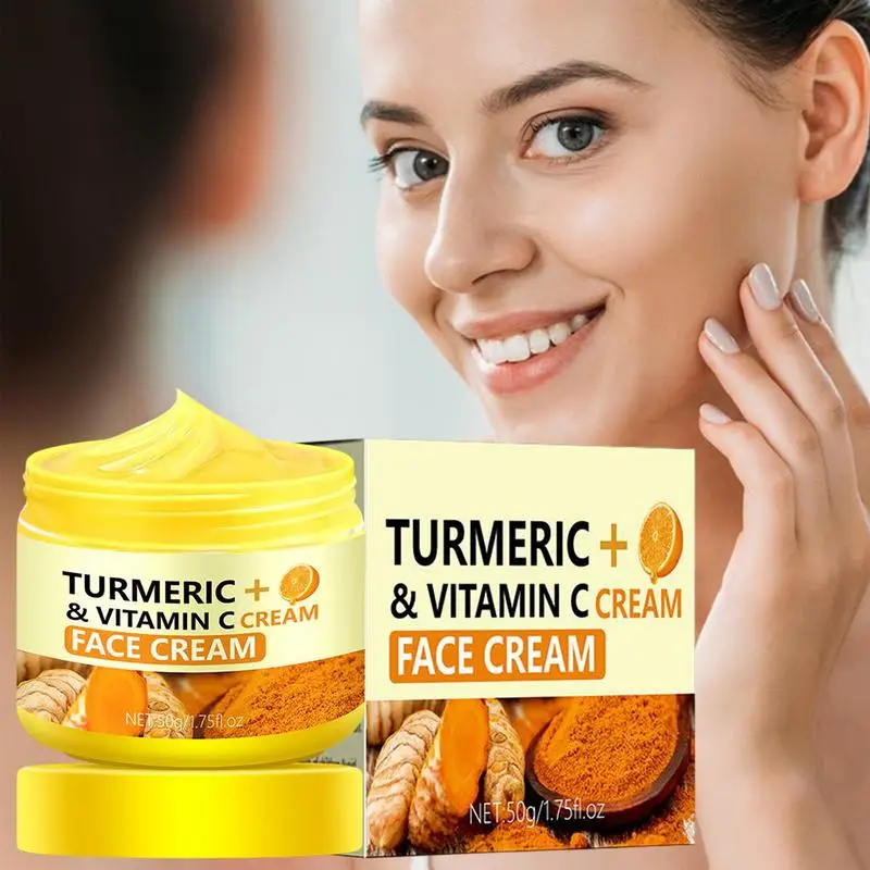 Crème blanchissante pour le visage au curcuma, 50g, élimine les déformations, éclaircit les ridules, hydratante pour le visage, gratitude