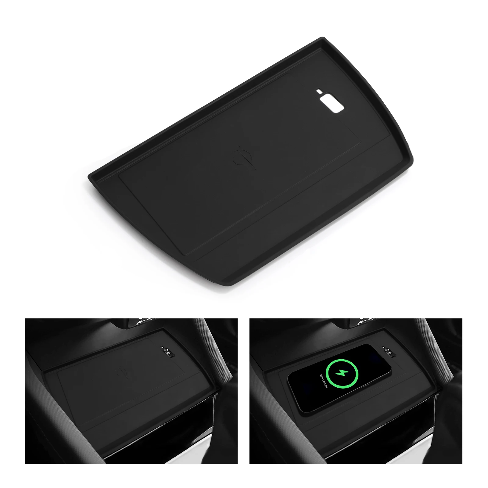 for Subaru Forester 2025 Car Anti-Slip Pad Silicone Center Console Wireless Charger Interior Accessories Black