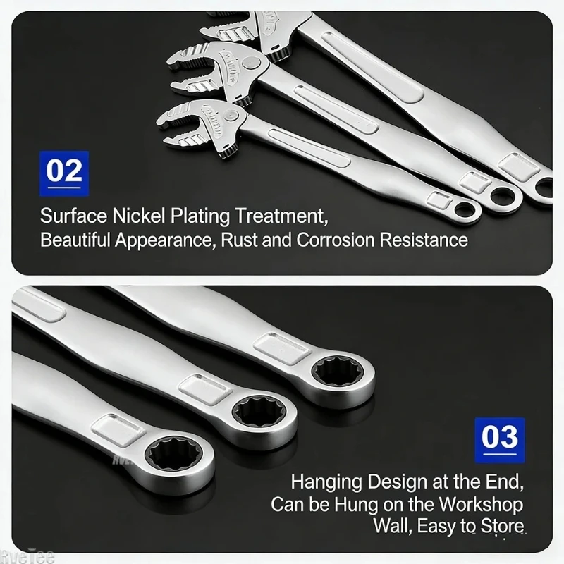 

Industrial Power Crab-Claw Ratcheting Wrench Good Performance Agile Adaptability Functionality Adaptability Wrench Organizer