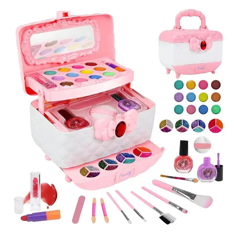 Kit trucco per bambini per ragazza Giocattoli lavabili per bambini Set di cosmetici di simulazione Finta giocattoli per il trucco Trucco giocattoli educativi per ragazze