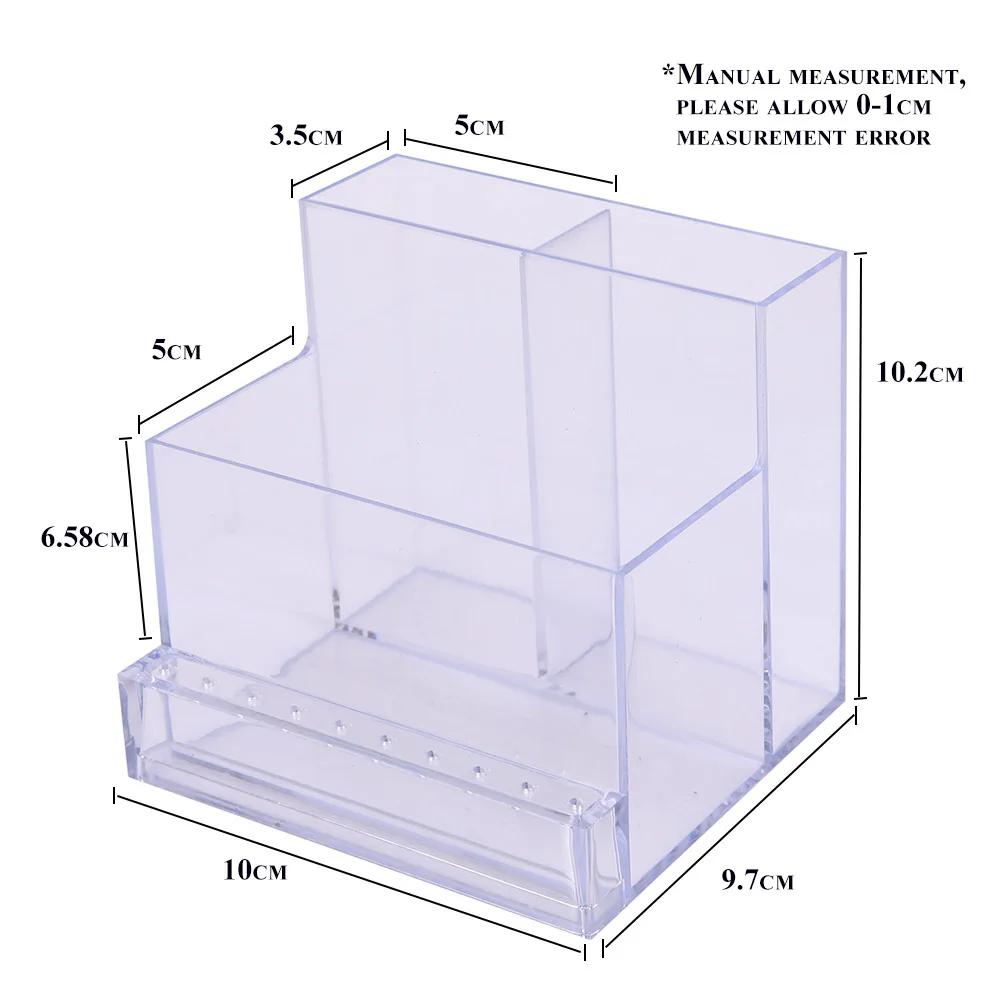 Soporte para brocas de uñas, caja de presentación transparente para uñas, organizador de almacenamiento de maquillaje transparente, herramientas de manicura