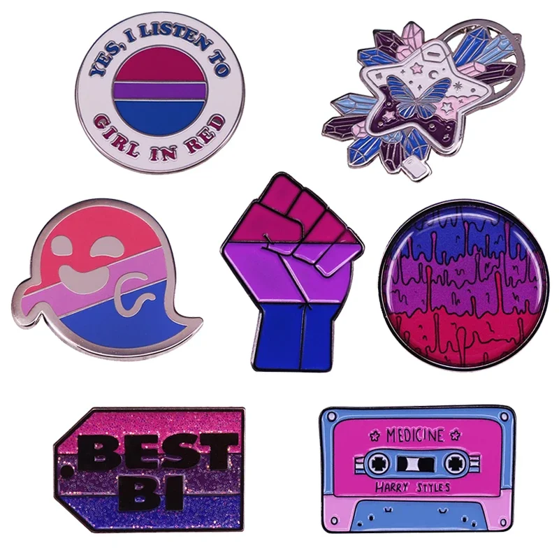 Bisexual Pride Flag Bisexuality LGBTQIA Enamel Pin Queer Gay LGBT LGBTQ Pansexuality Badge