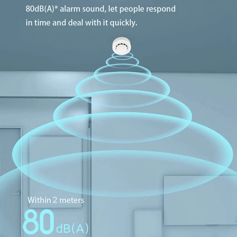 Беспроводной детектор дыма Tuya 2-в-1 с температурой и влажностью, дымовая пожарная сигнализация для домашнего подключения, прочная система безопасности