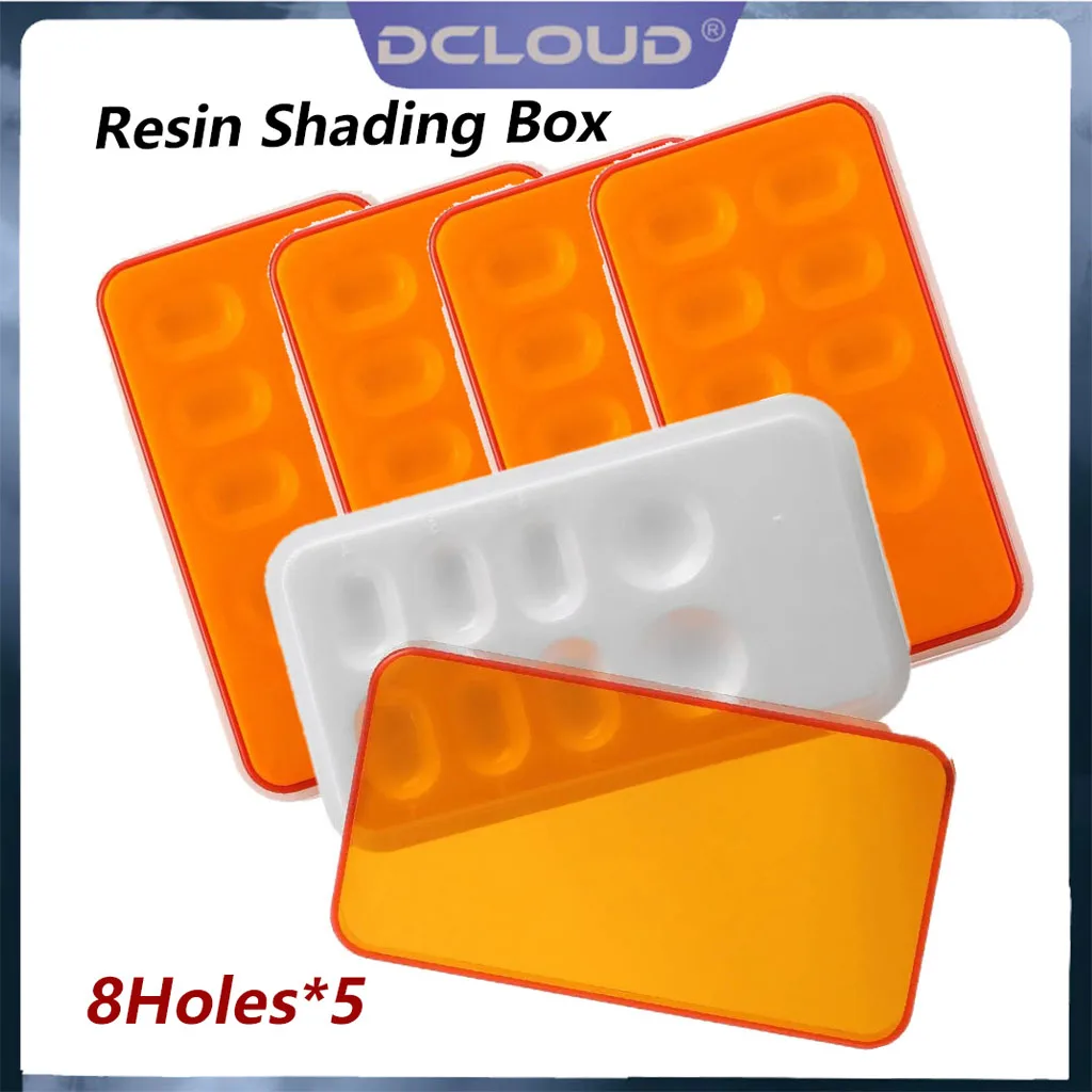 5Pcs Dental Composite Resin Teeth Shading Light Storage Box 8 Solt Veneer Plate Teeth Whitening Organizer Tool Mixing Case