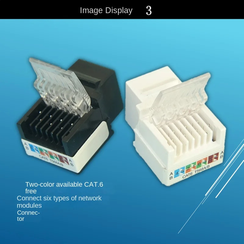 5-buah RJ45 CAT6 klip jack Keystone Ethernet dengan colokan dinding modul bebas lubang hitam dan putih