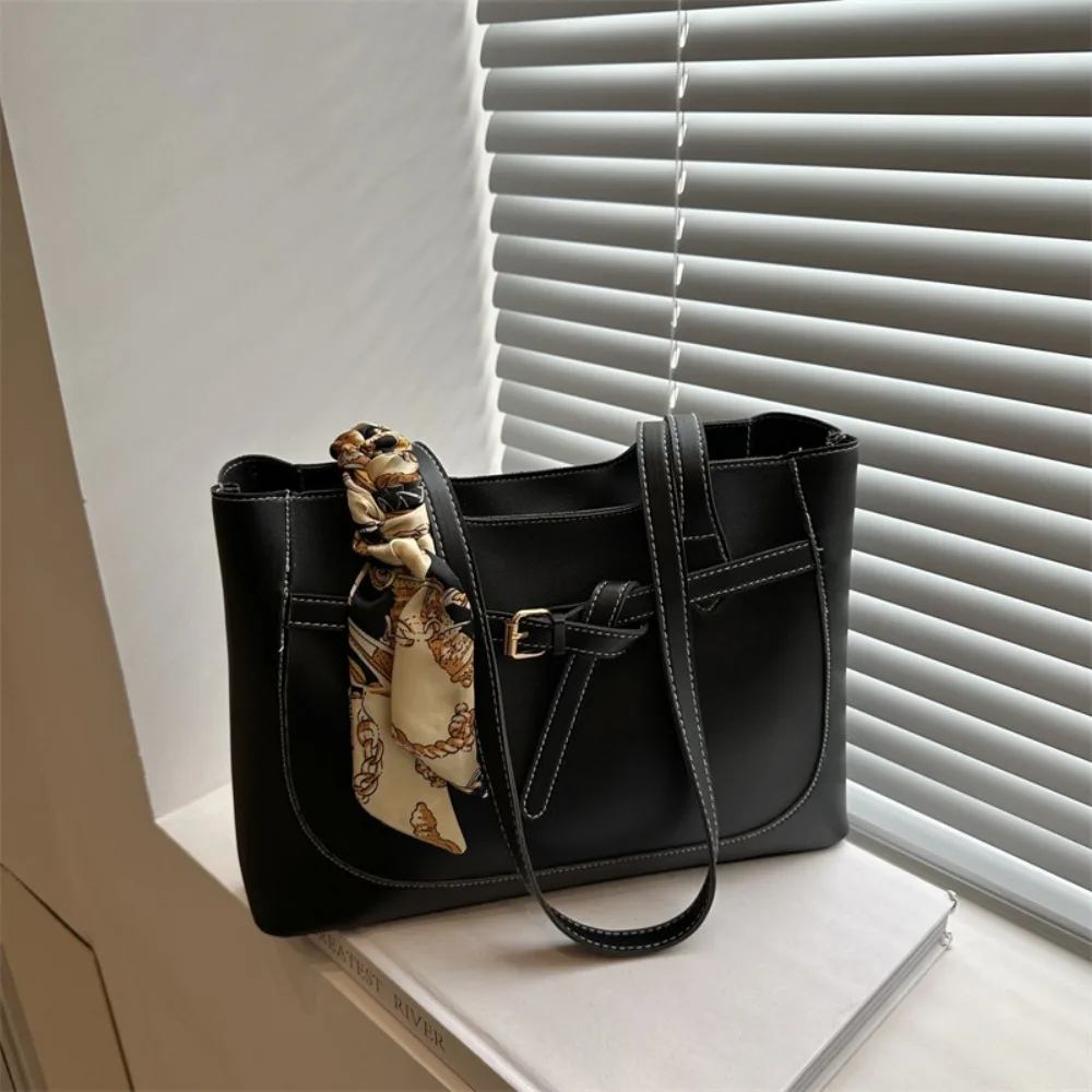 

Fashionable Soft PU Leather Tote Bag Large Capacity Solid Color Underarm Bag Shopping Dating Bag Women's Fashion