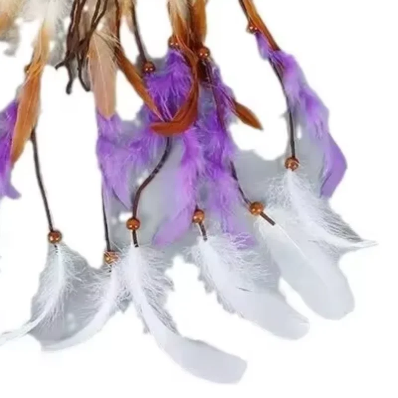 Purple Sparkle Feather Hair Tie Feather Headband Unique and Individual Colorful MultiColor Feather Hair Accessory Ethnic Braider