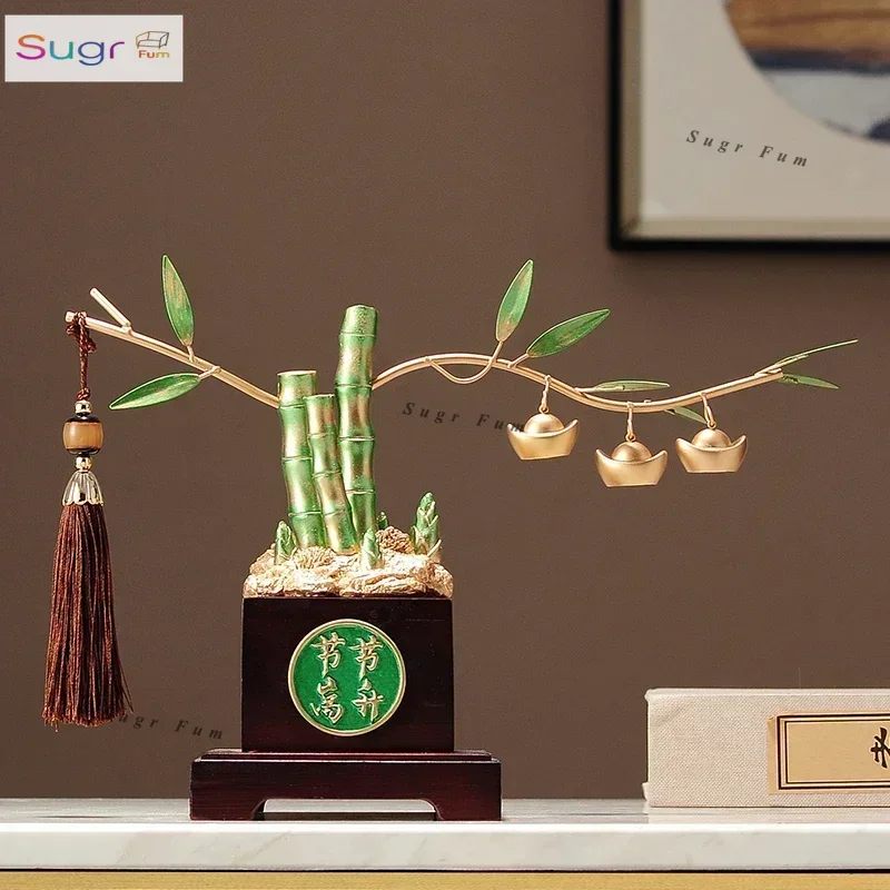 

New Chinese-style rising bamboo ornaments lucky office desktop living room TV cabinet high-end gift decorations