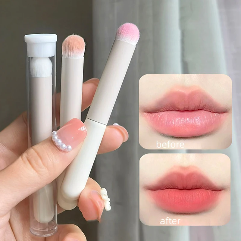 

1PC Portable Round Head Mini Lip Brush Carry Lid Lipstick Brush Concealer Brush Girl Lip Gloss Smudge Makeup Brush