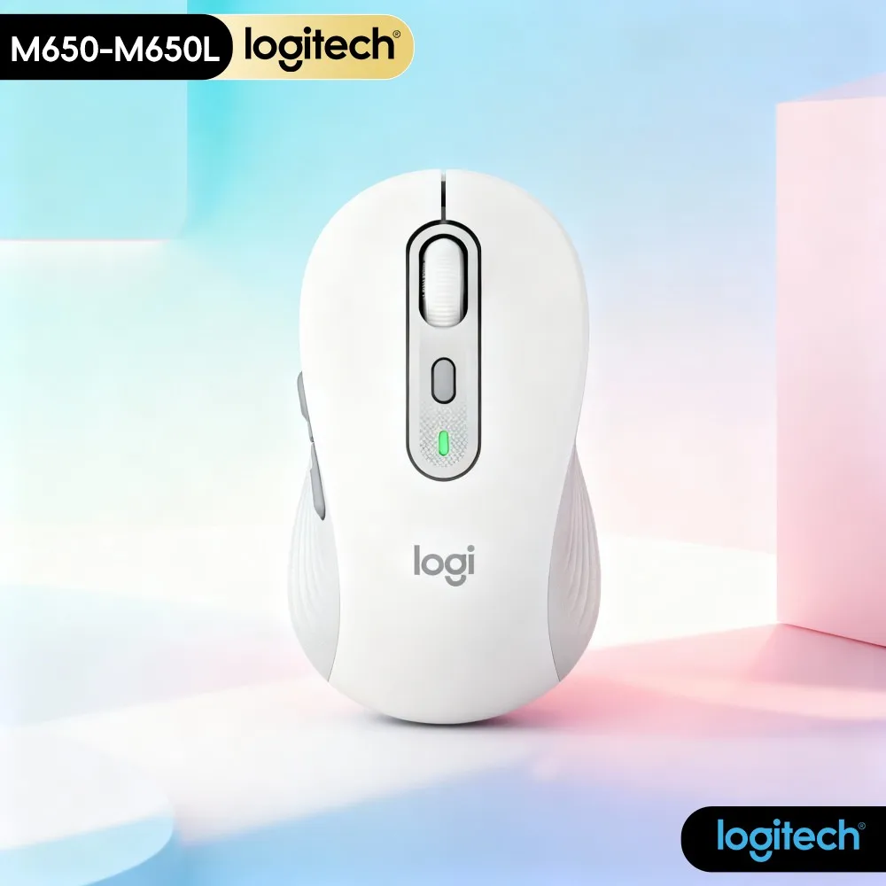 Logitech M650/M650L Wireless Ergonomic Mouse - 400-4000 DPI Adjustable, 90% Reduced Noise, 24-Month Battery, 10M Range