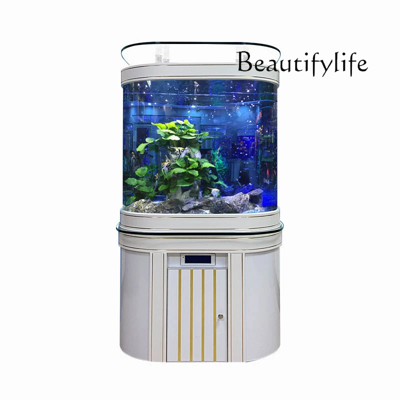 

Water Household Fish Tank Living Room Medium and Large Light Luxury Self-Circulation Ecological Lazy Fish Tank Bottom Filter