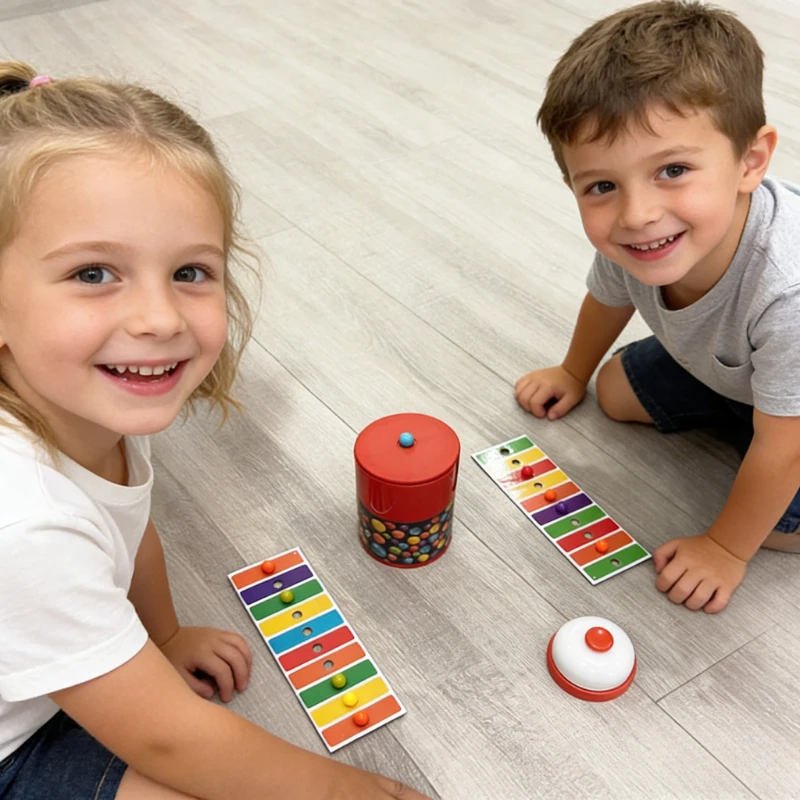 Fast Bead Grabbing Board Game Funny Match Strategy Games for Two Players with Exciting Bells Perfect for Kids Adults Interaction