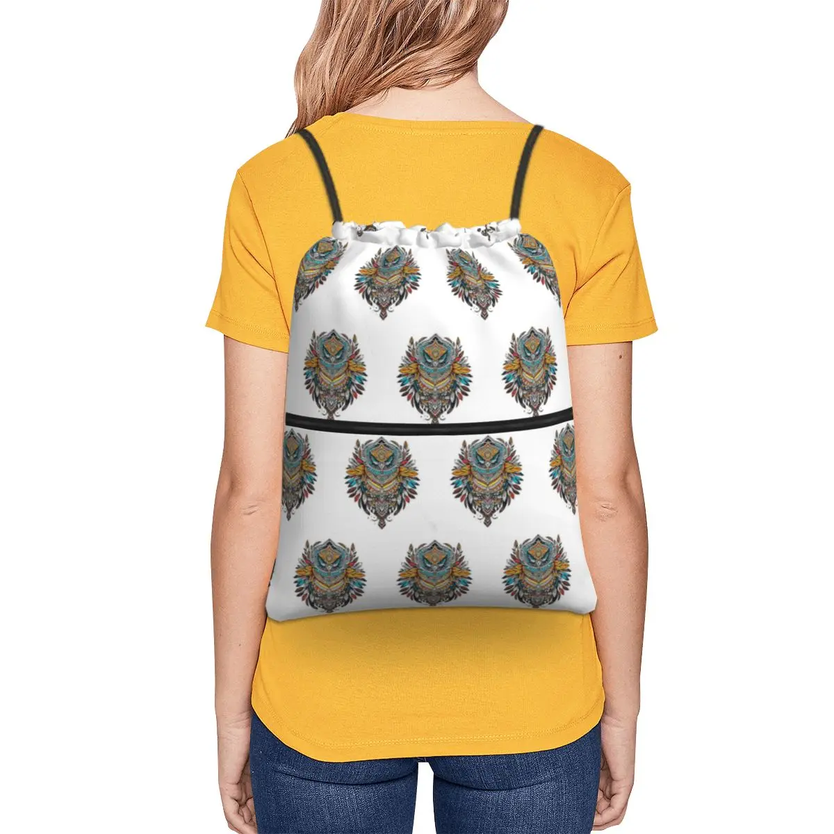 Рюкзаки Tribal Echoes Of Nordic с металлическими скульптурами, повседневные портативные сумки на шнурке, спортивная сумка, сумки для книг для путешествий, школы