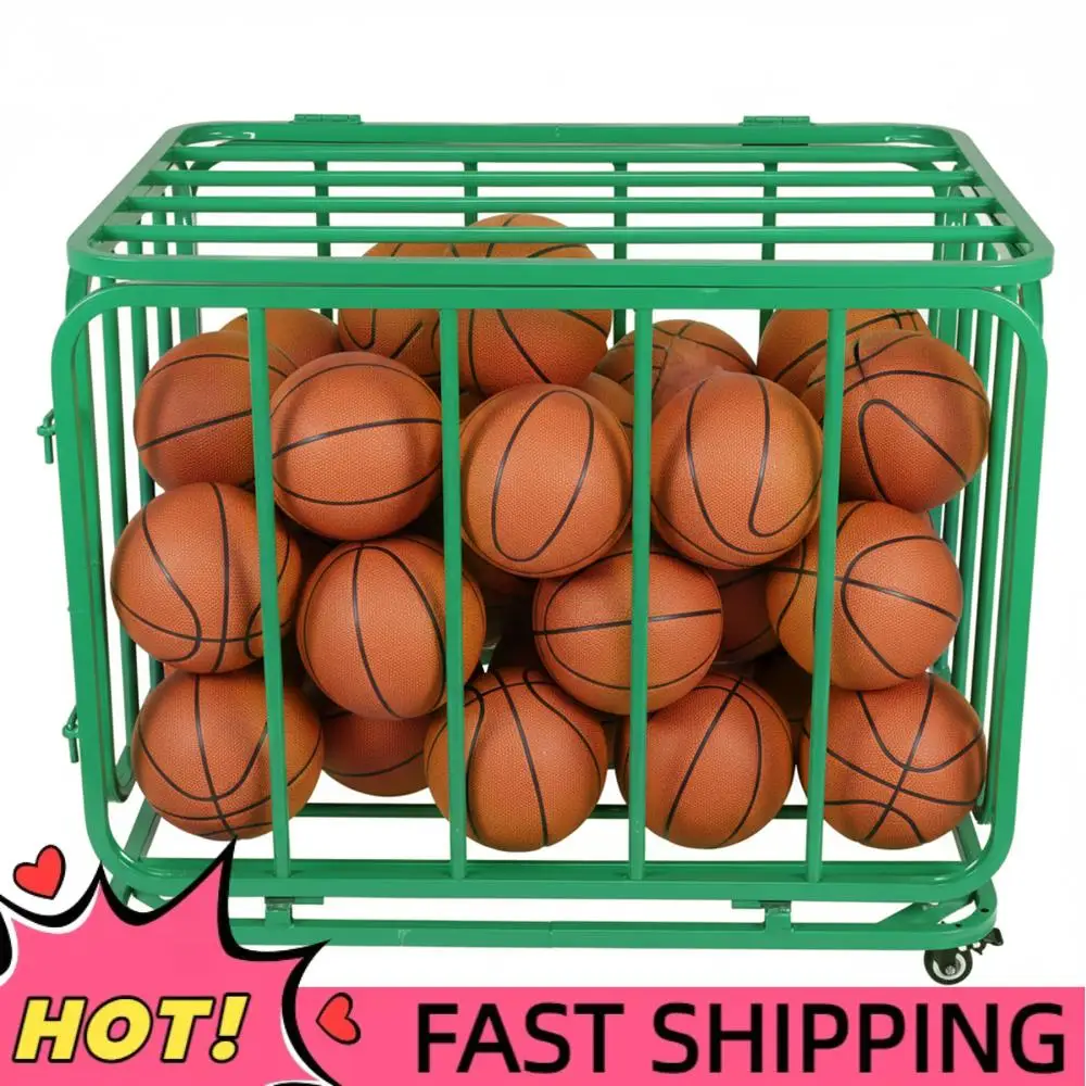 

Большая тележка-контейнер для мячей с колесами и крышкой для хранения баскетбольных или волейбольных мячей для спортзалов, школ, клубов, для использования в помещении и на улице