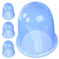 Silicone Face Portable Massage Cup Massage Vacuum Device 4pcs (Blue) Massager for Body Suction Portable Muscle Relaxation