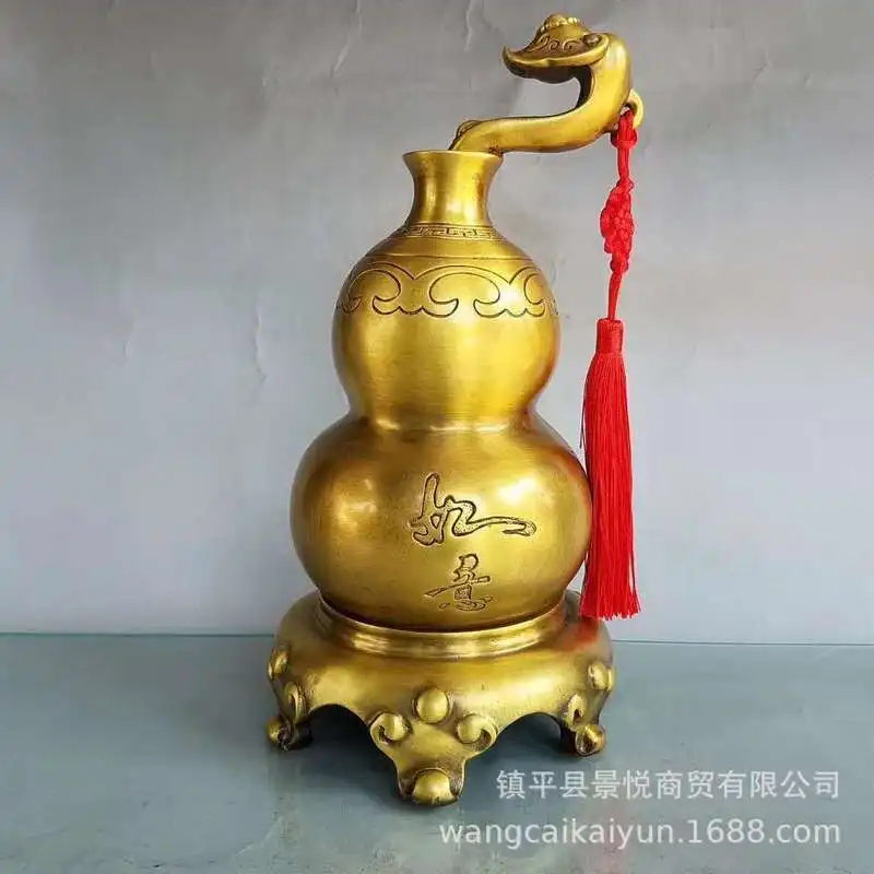 Gourd ornaments, pure copper, auspicious gourd, eight trigrams, fortune and prosperity gourd, home entrance and desktop decorati